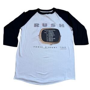 Vintage RUSH 1985 Power Windows Tour Raglan Baseball Concert T-Shirt Size XL